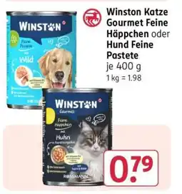 Rossmann Winston Katze Gourmet Feine Häppchen oder Hund Feine Pastete Angebot