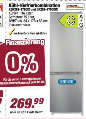 Poco Kühl-/Gefrierkombination KGK262-176CIX und GK262-176CDIX Angebot