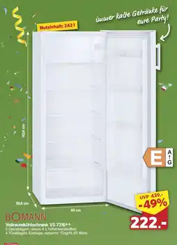 Famila Nord West BOMANN Vollraumkühlschrank VS 7316 Angebot