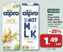 Famila Nord West VEGAN Alpro Soya Drink, Hafer Drink oder Not MLK Angebot