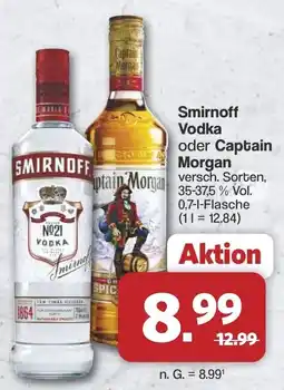 Famila Nord West Smirnoff Vodka oder Captain Morgan Angebot