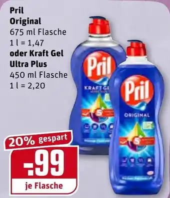 REWE Pril Original 675ml oder Kraft Gel Ultra Plus 450ml Angebot