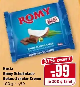 REWE Hosta Romy Schokolade Kokos Schoko Creme 200g Angebot