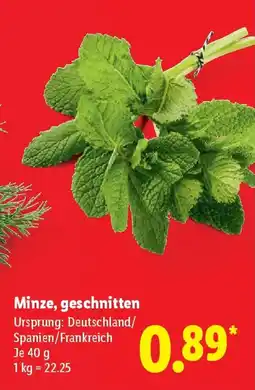 Lidl Minze, geschnitten Angebot