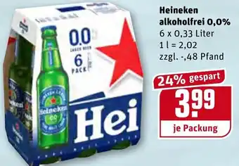 REWE Heineken Alkoholfrei 0,0% 6x0,33L Angebot