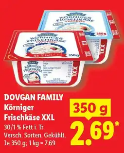 Lidl DOVGAN FAMILY Körniger Frischkäse XXL Angebot