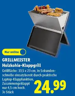 Lidl GRILLMEISTER Holzkohle-Klappgrill Angebot