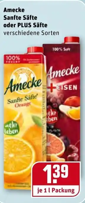 REWE Amecke Sanfte Säfte oder Plus Säfte 1L Angebot