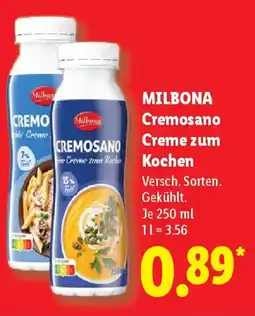 Lidl MILBONA Cremosano Creme zum Kochen Angebot