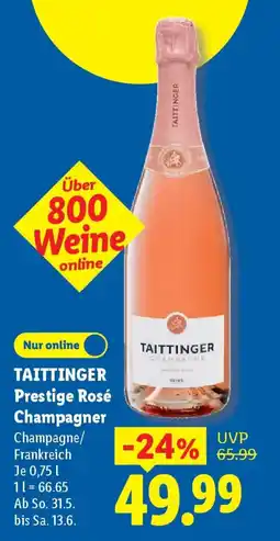 Lidl TAITTINGER Prestige Rosé Champagner Angebot