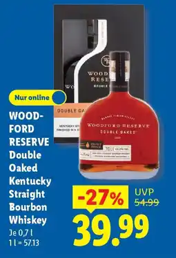 Lidl WOOD- FORD RESERVE Double Oaked Kentucky Straight Bourbon Whiskey Angebot