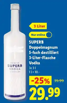 Lidl SUPERB Doppelmagnum 5-fach destilliert Vodka Angebot
