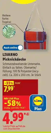 Lidl LIVARNO Picknickdecke Angebot