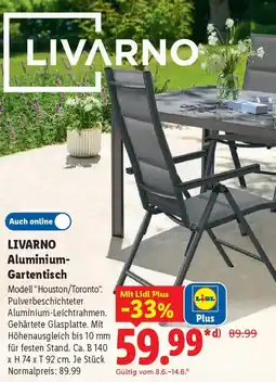 Lidl LIVARNO Aluminium- Gartentisch Angebot