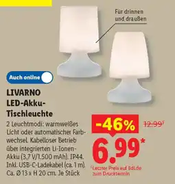 Lidl LIVARNO LED-Akku- Tischleuchte Angebot