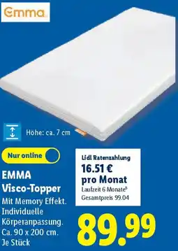 Lidl EMMA Visco-Topper Angebot