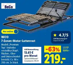 Lidl BECO 7-Zonen-Motor-Lattenrost Angebot