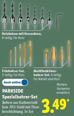 Lidl PARKSIDE Spezialbohrer-Set Angebot