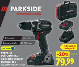 Lidl PARKSIDE PERFORMANCE Akku-Bohrschrauber Starterset 20 V Angebot