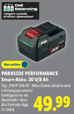 Lidl PARKSIDE PERFORMANCE Smart-Akku 20 V/8 Ah Angebot