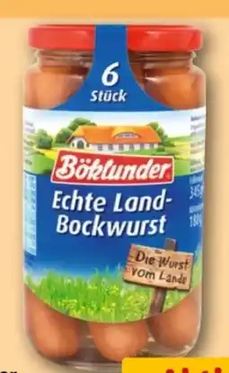 REWE Center Böklunder Echte Land-Bockwurst Angebot