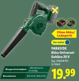 Lidl PARKSIDE Akku-Universal Gebläse 20 V Angebot