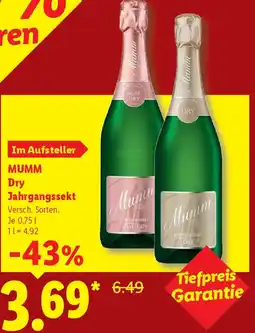 Lidl MUMM Dry Jahrgangssekt Angebot