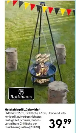 Hellweg Rothmann holzkohlegrill columbia Angebot