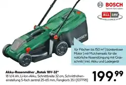 Hellweg Bosch akku-rasenmäher rotak 18v-32 Angebot