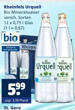 Getränkewelt Rheinfels urquell bio mineralwasser Angebot