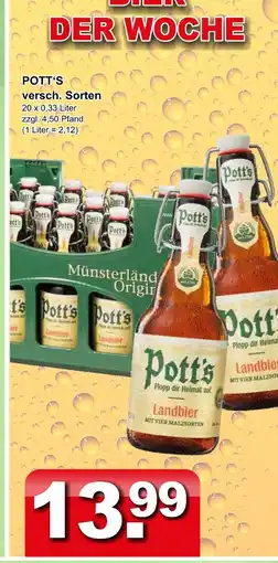 Getränkeparadies Gefromm Pott's landbier Angebot