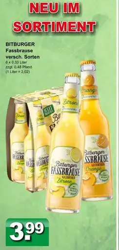 Getränkeparadies Gefromm Bitburger fassbrause naturtrüb zitrone Angebot