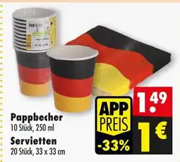 Mäc Geiz Pappbecher oder servietten Angebot