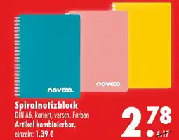 Mäc Geiz Novooo spiralnotizblock din a6 kariert Angebot