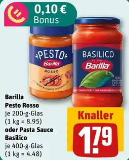 REWE Barilla Pesto RossoBonus oder Pasta Sauce Basilico Angebot