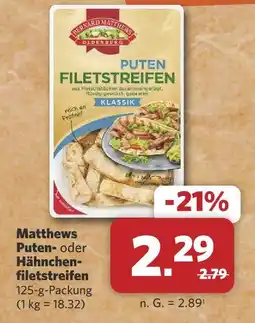 Combi Bernard matthews putenfiletstreifen klassik Angebot