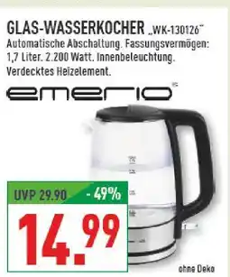 Marktkauf Emerio glas-wasserkocher wk-130126 Angebot
