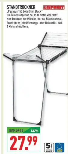 Marktkauf Leifheit standtrockner pegasus 150 solid slim black Angebot