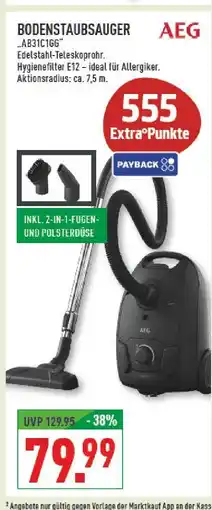 Marktkauf Aeg bodenstaubsauger ab31c1gg Angebot