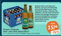 tegut Kloster andechs hell oder hell alkoholfrei Angebot