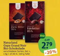 tegut Naturland, gepa grand noir bio-schokolade Angebot