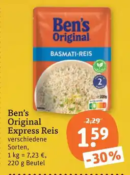 tegut Ben's original express reis basmati Angebot
