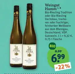 tegut Weingut hamm bio-riesling tradition Angebot