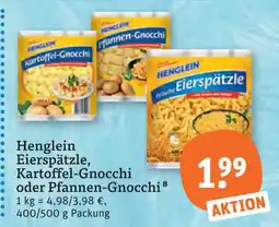 tegut Henglein eierspätzle, kartoffel-gnocchi oder pfannen-gnocchi Angebot