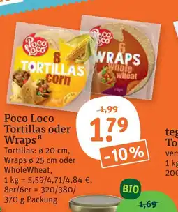 tegut Poco loco tortillas oder wraps Angebot
