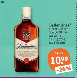 tegut Ballantine's finest blended scotch whisky Angebot