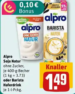 REWE alpro Soja Natur oder Barista Haferdrink Angebot