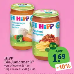 tegut Hipp bio-juniormenü Angebot