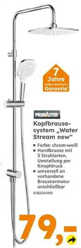Globus Baumarkt Primaster kopfbrausesystem water stream new Angebot