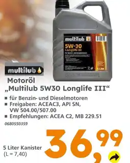 Globus Baumarkt Multilub 5w30 longlife iii Angebot
